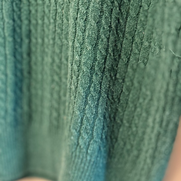 Vintage Parkhurst Green Cable Knit Crewneck 70% Cotton MADE IN CANADA - Picture 12 of 12